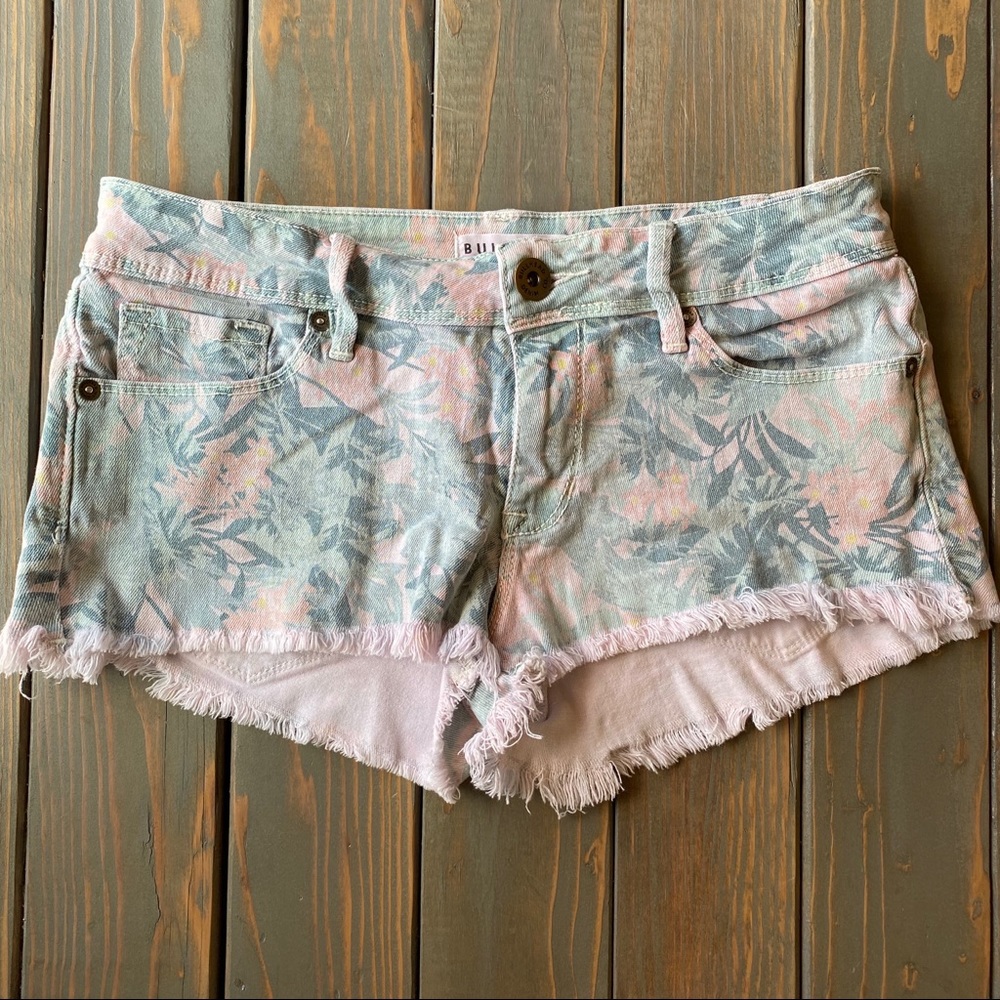 Bullhead Tropical Floral Denim Shorts